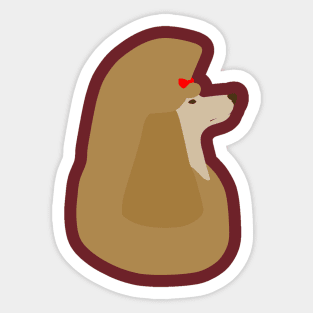 SimpliciTee Poodle - Cafe Au Lait Sticker